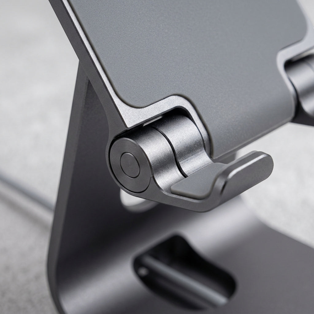 Cenly Folding Aluminium Phone Stand Graphite - Detail view